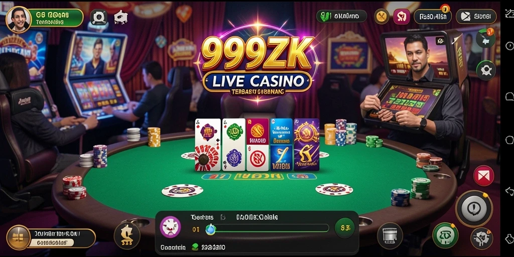 Tampilan gameplay Live Casino yang menegangkan di 999ZK.