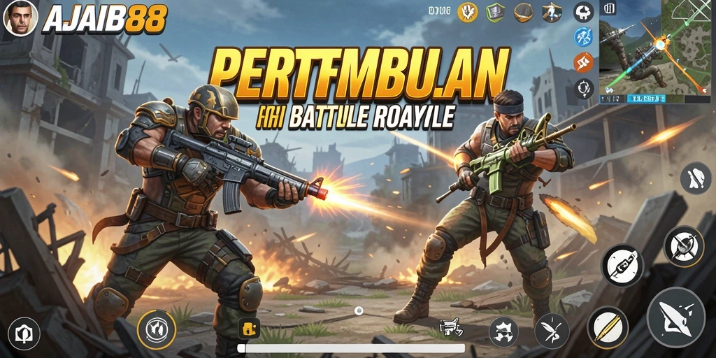 Tampilan gameplay AJAIB88 yang mendebarkan dalam pertempuran Battle Royale.
