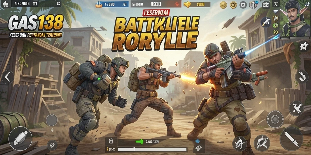 Tampilan seru gameplay GAS138 dalam pertarungan Battle Royale.