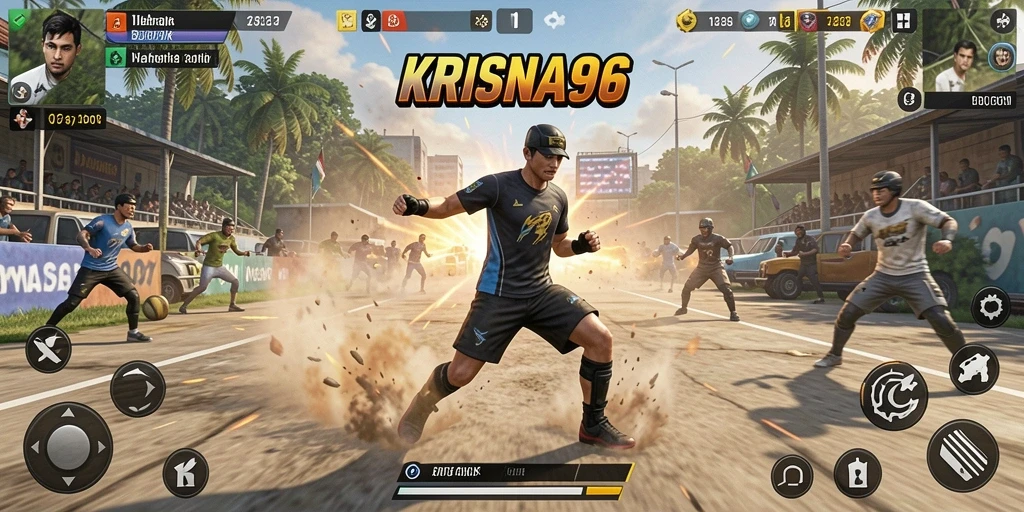 Tampilan gameplay mendebarkan di KRISNA96 dengan aksi olahraga seru.