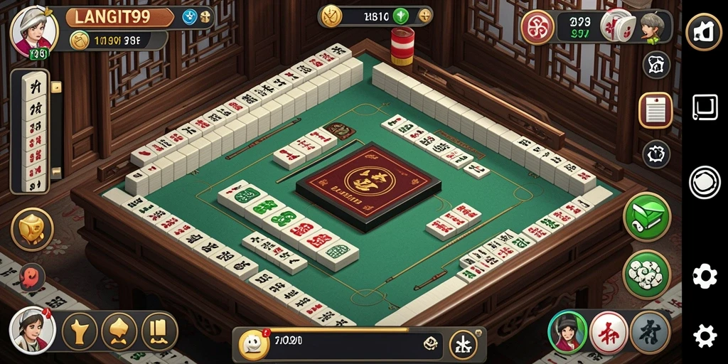 Screenshot LANGIT99 menampilkan gameplay Mahjong yang seru dan interaktif.
