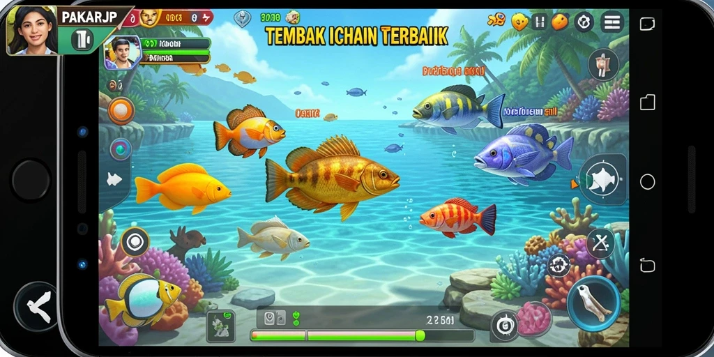 Gameplay menegangkan saat menangkap ikan di PAKARJP.