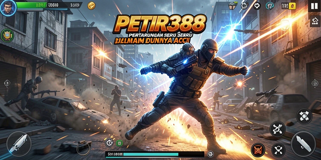 Screenshot gameplay aksi PETIR388 yang mendebarkan.