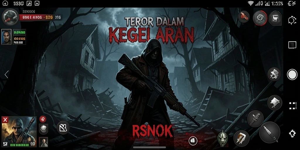 Tampilkan gameplay RSNOK yang menegangkan dan menyeramkan.