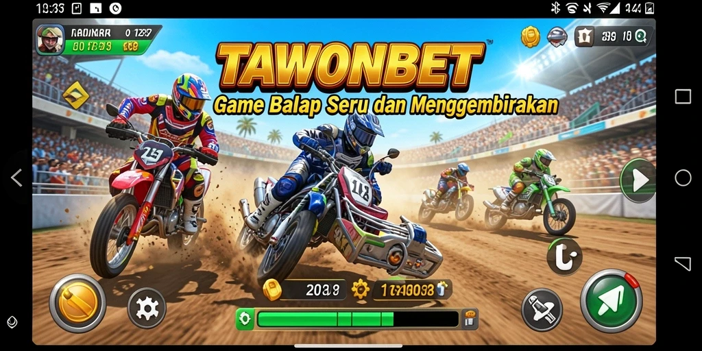 Gameplay TAWONBET dengan balapan yang mendebarkan dan grafis memukau.